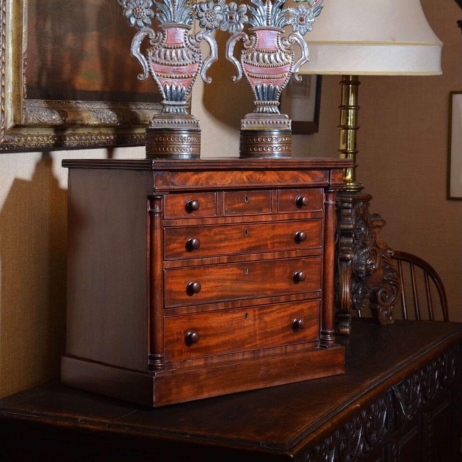 Miniature Regency Mahogany Chest Of Drawers