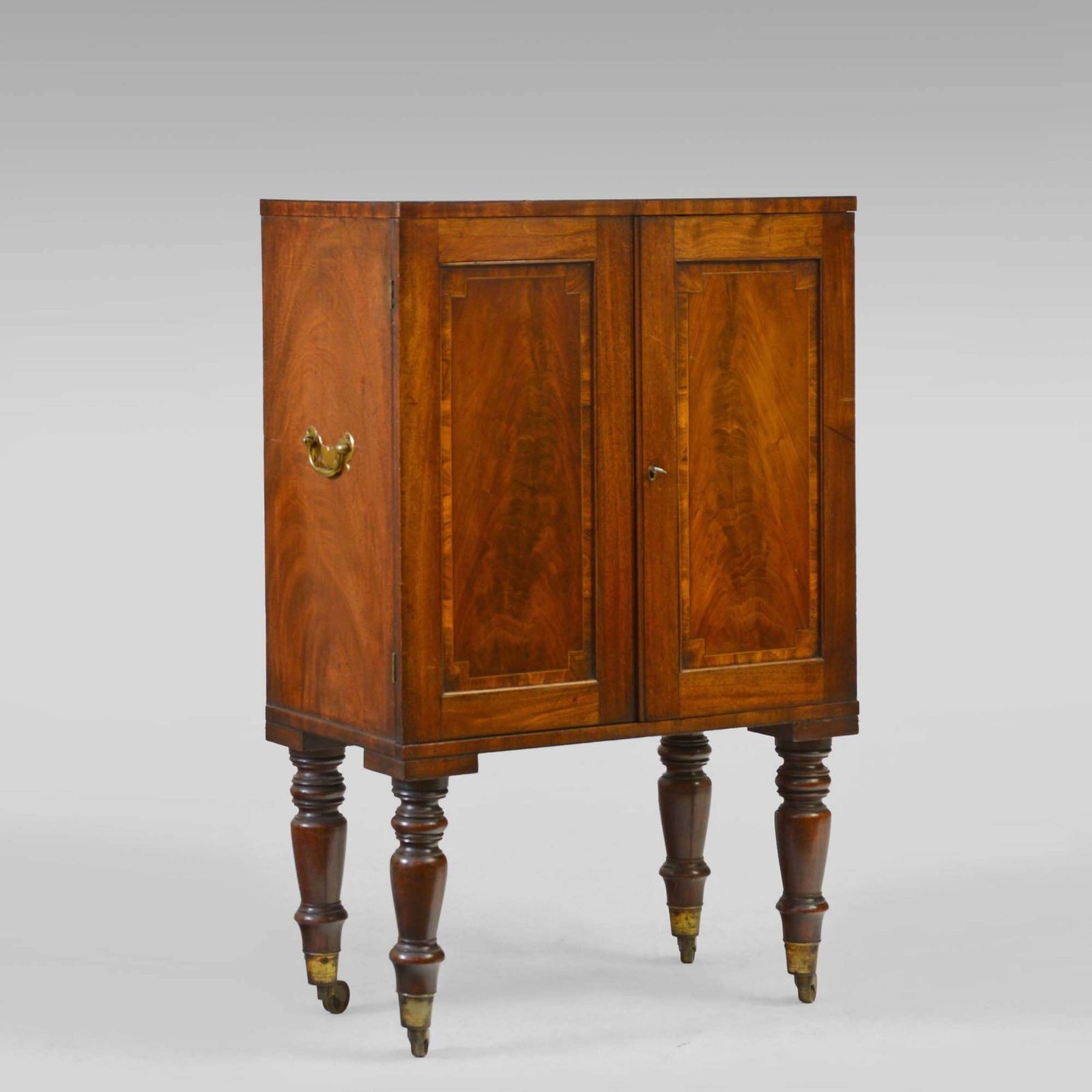 Small Sheraton Mahogany Collector's Cabinet On Stand