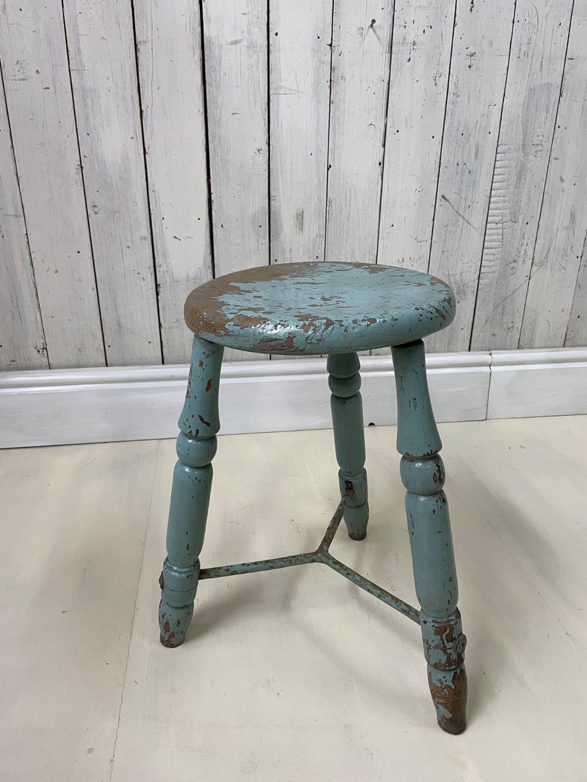 English Painted Victorian Turned Lace Makers Stool Rustic Country Chic Farmhouse photo furniture
