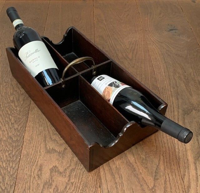 Very Fine George III Mahogany And Brass Four Section Wine Bottle Carrier Or Caddy photo 1400.0