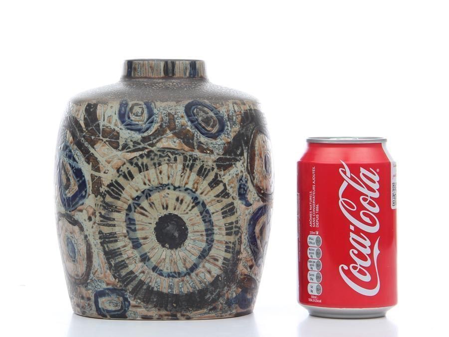 Large Baca Vase In Sterling Silver By Nils Thorsson For Royal Copenhagen, 1970s photo for sale