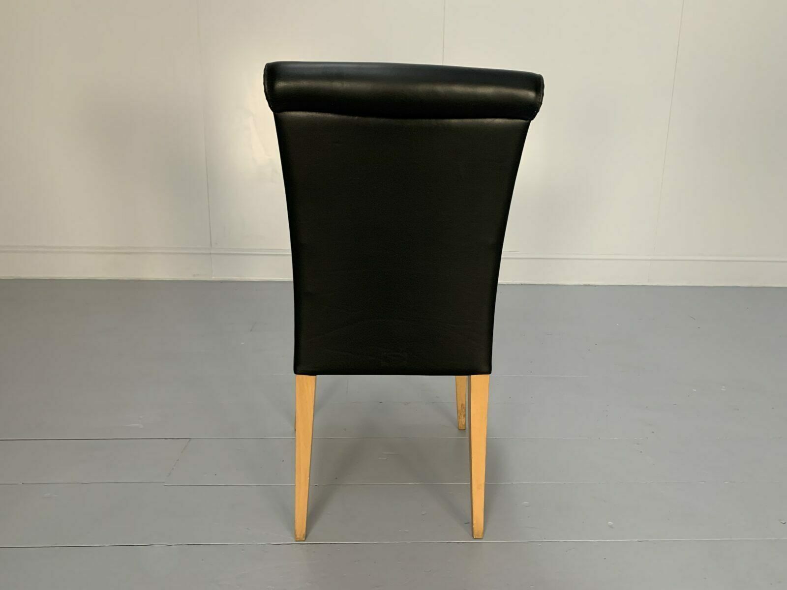 4 Poltrona Frau “Vittoria” Dining Chairs – In Black “Pelle Frau” Leather photo vintage