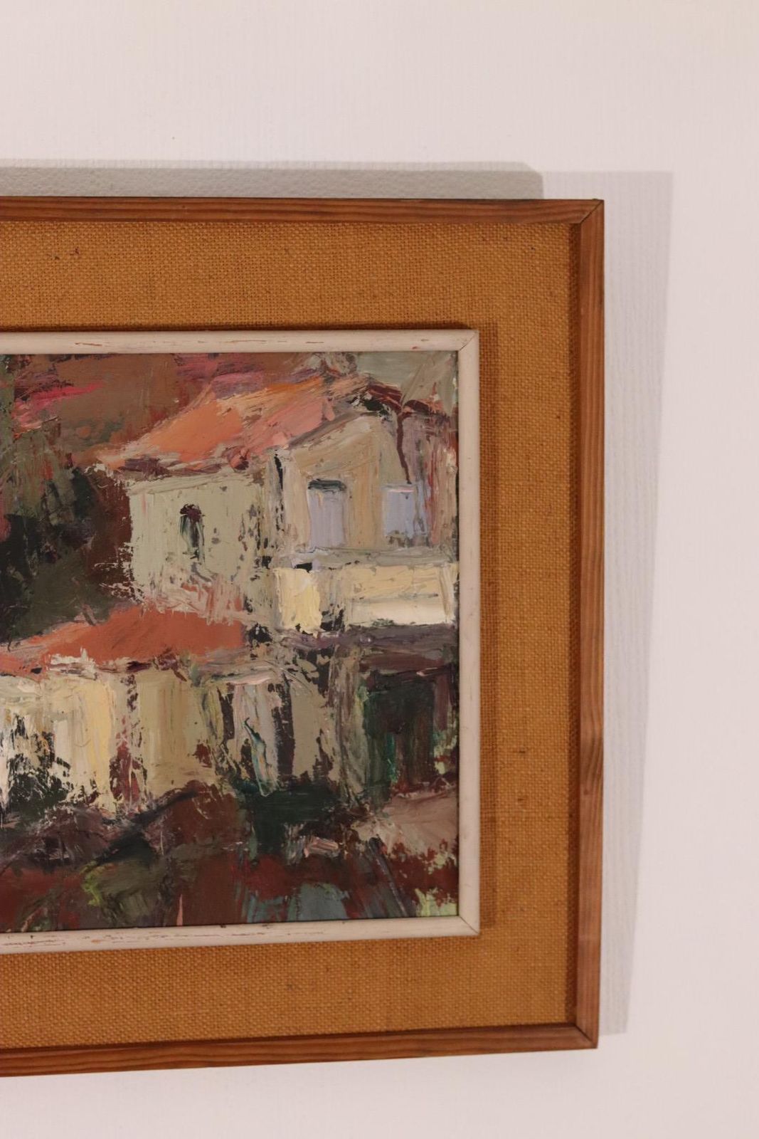 Original Mid Century Swedish Painting On Panel “Farm Motif” By Owe Wessbohn Vintage & Framed – 53 × 83 Cm (20.9" × 32.7") photo vintage