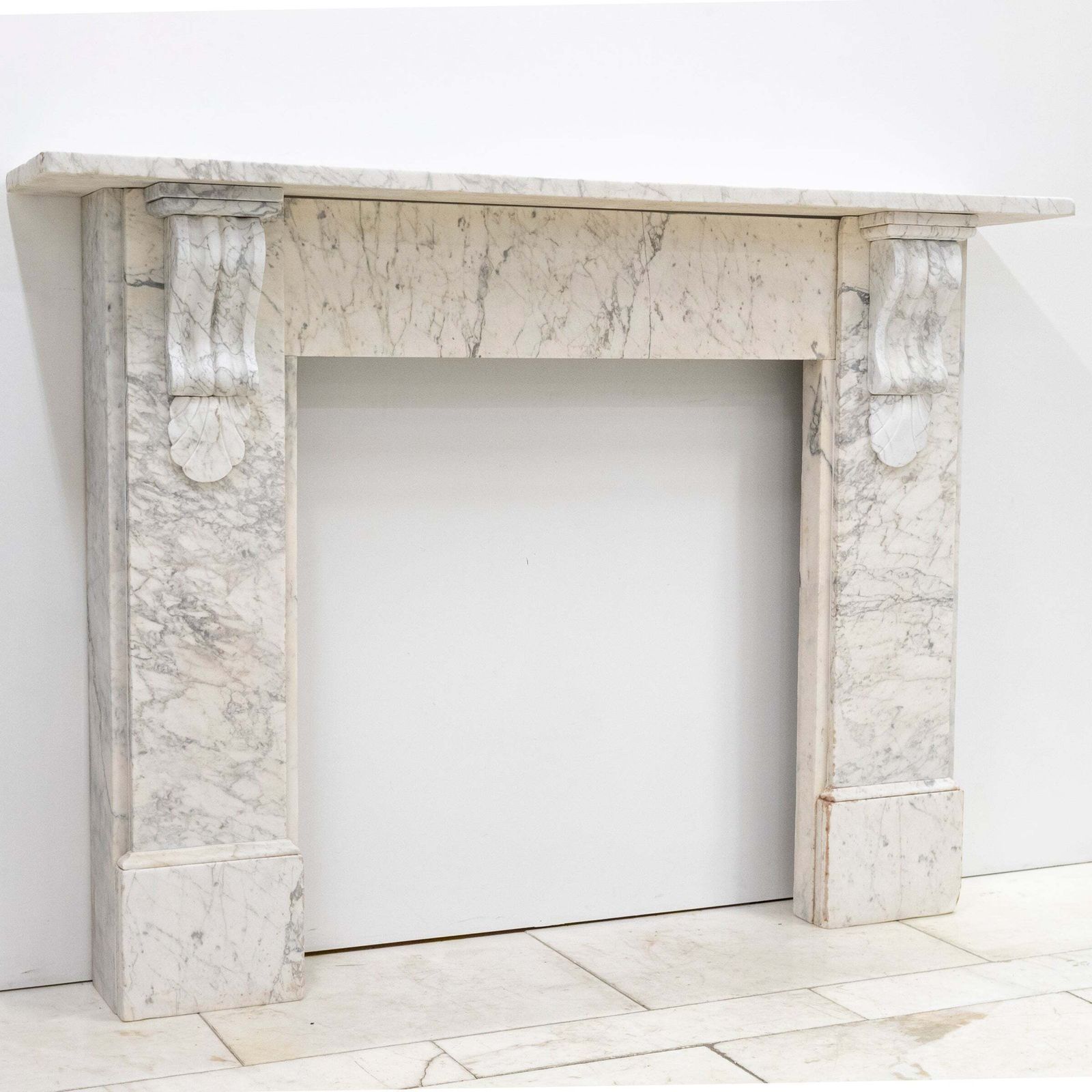 Large Antique Victorian Pencilvein Marble Corbel Fireplace Surround photo vinterior