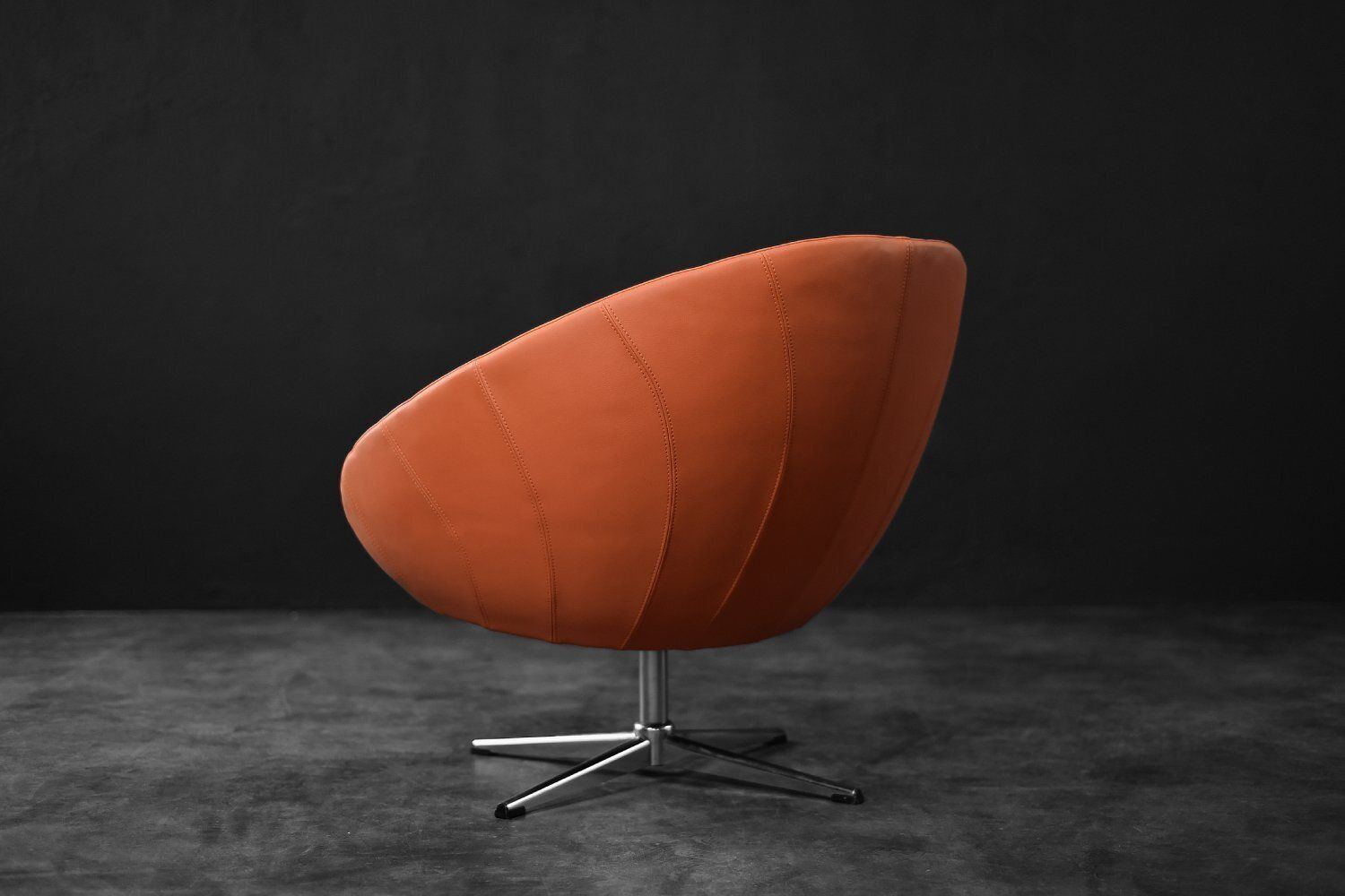 Mid Century Scandinavian Modern Space Age Orange Swivel Armchair, 1960s photo for sale