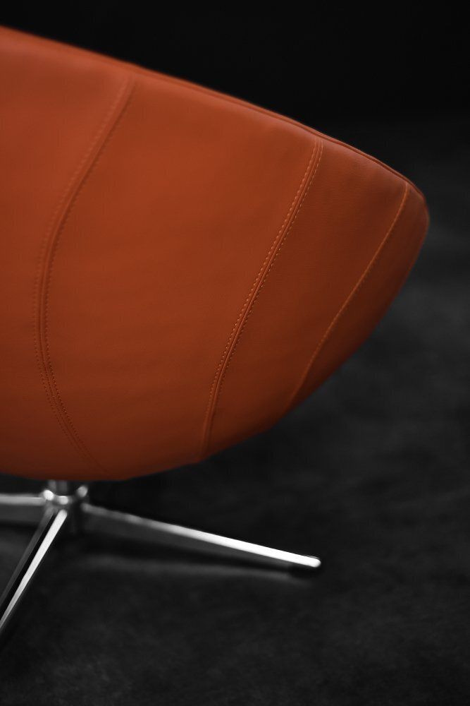 Mid Century Scandinavian Modern Space Age Orange Swivel Armchair, 1960s photo Furniture