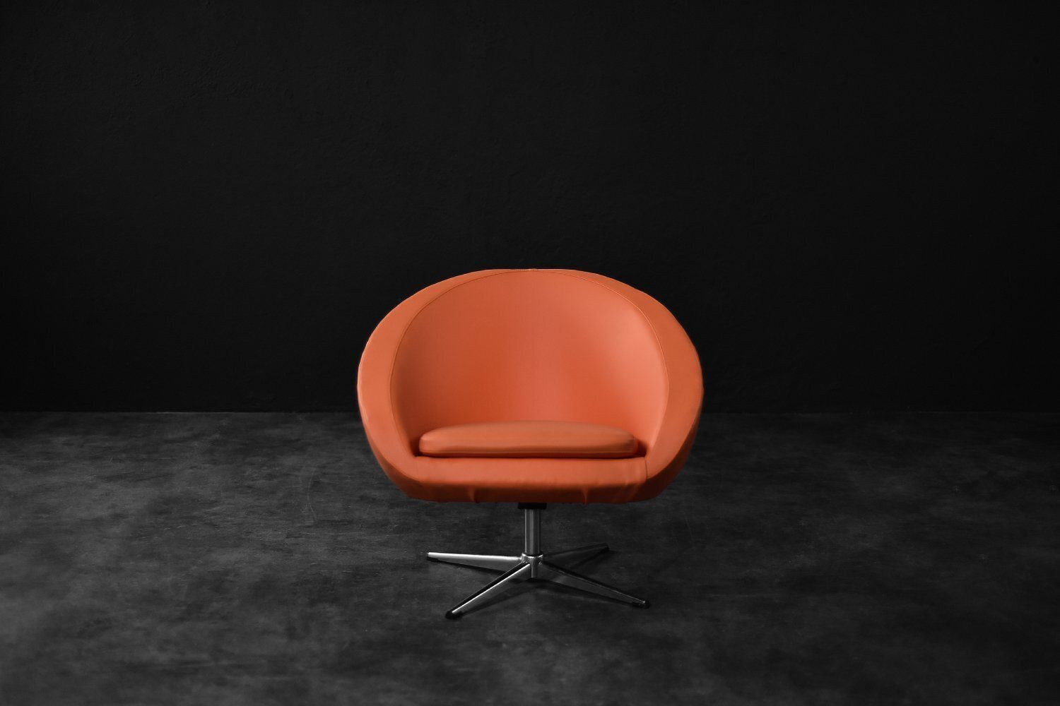 Mid Century Scandinavian Modern Space Age Orange Swivel Armchair, 1960s photo vintage