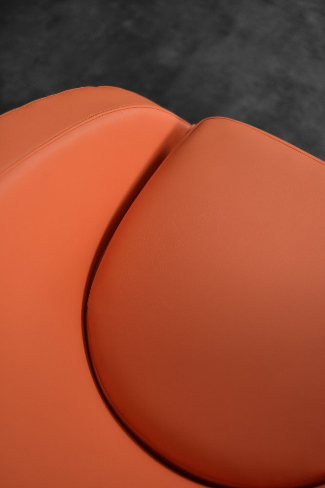 1232.0 Mid Century Scandinavian Modern Space Age Orange Swivel Armchair, 1960s photo