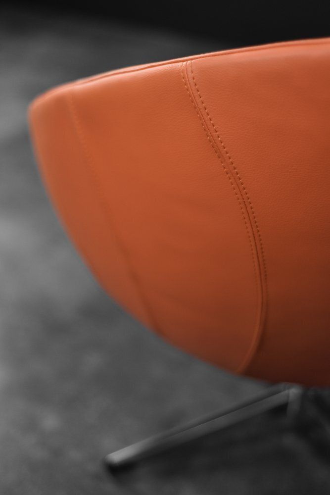 photo buy Mid Century Scandinavian Modern Space Age Orange Swivel Armchair, 1960s