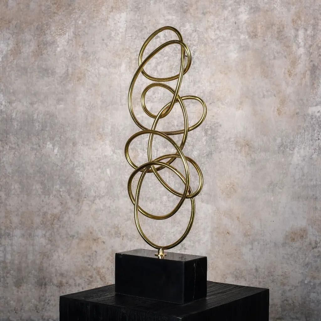 Spiral Sculpture In Gilded Bronze, Contemporary Style photo for sale