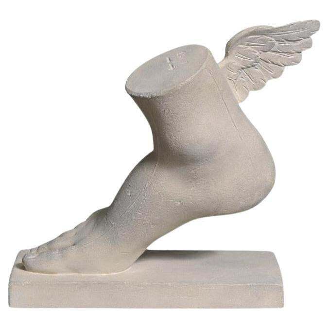 Foot Of The God Hermes In Plaster And Resin, 20th Century.