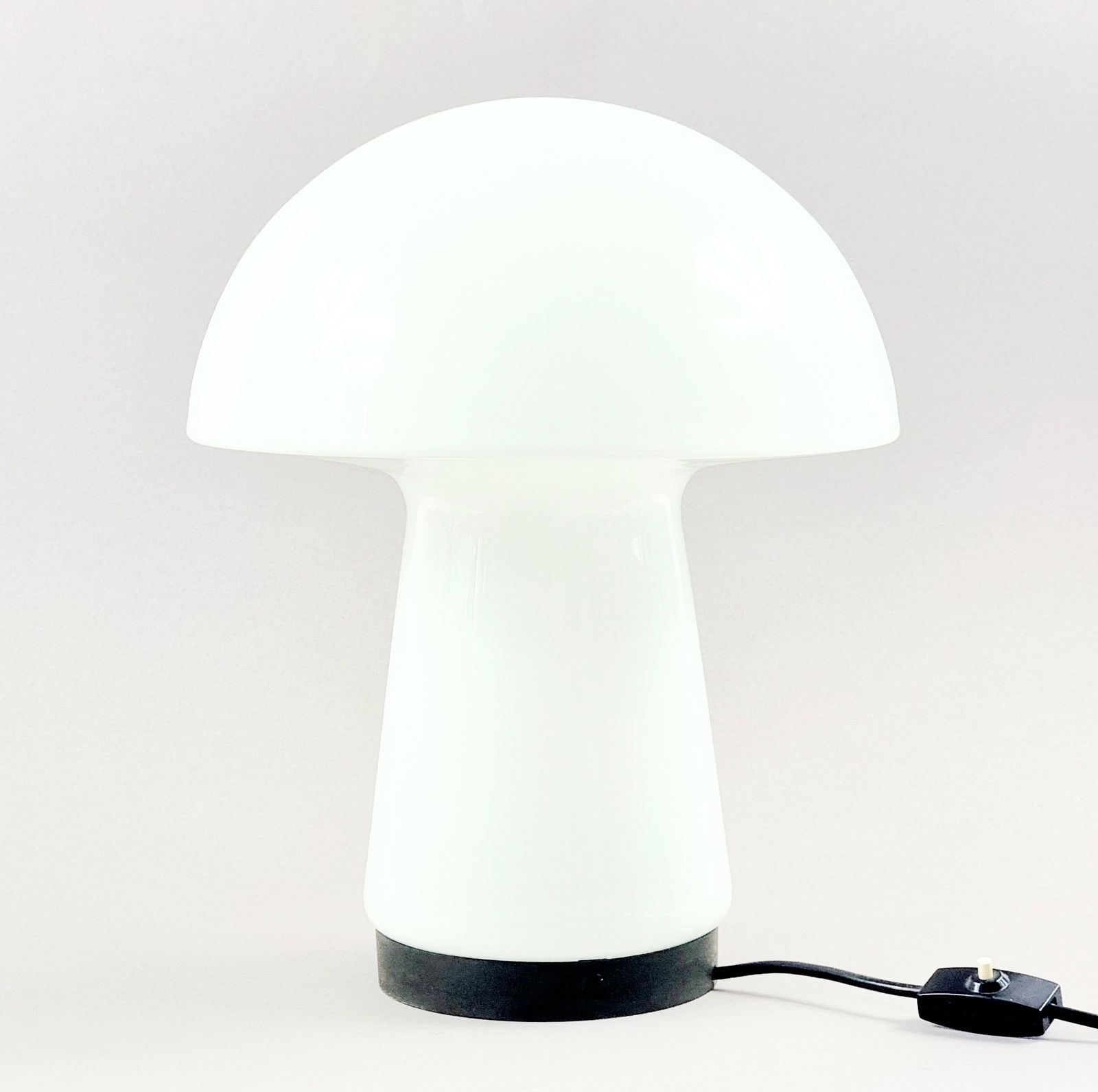 Large Space Age Mushroom Shaped Opaline Glass Table Lamp From Limburg, Germany, 1960s/1970s photo for sale
