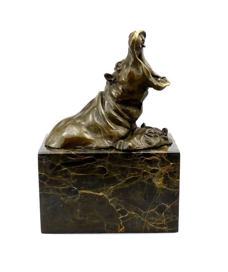 Little Hippo Family – Animal Bronze Statue photo buy