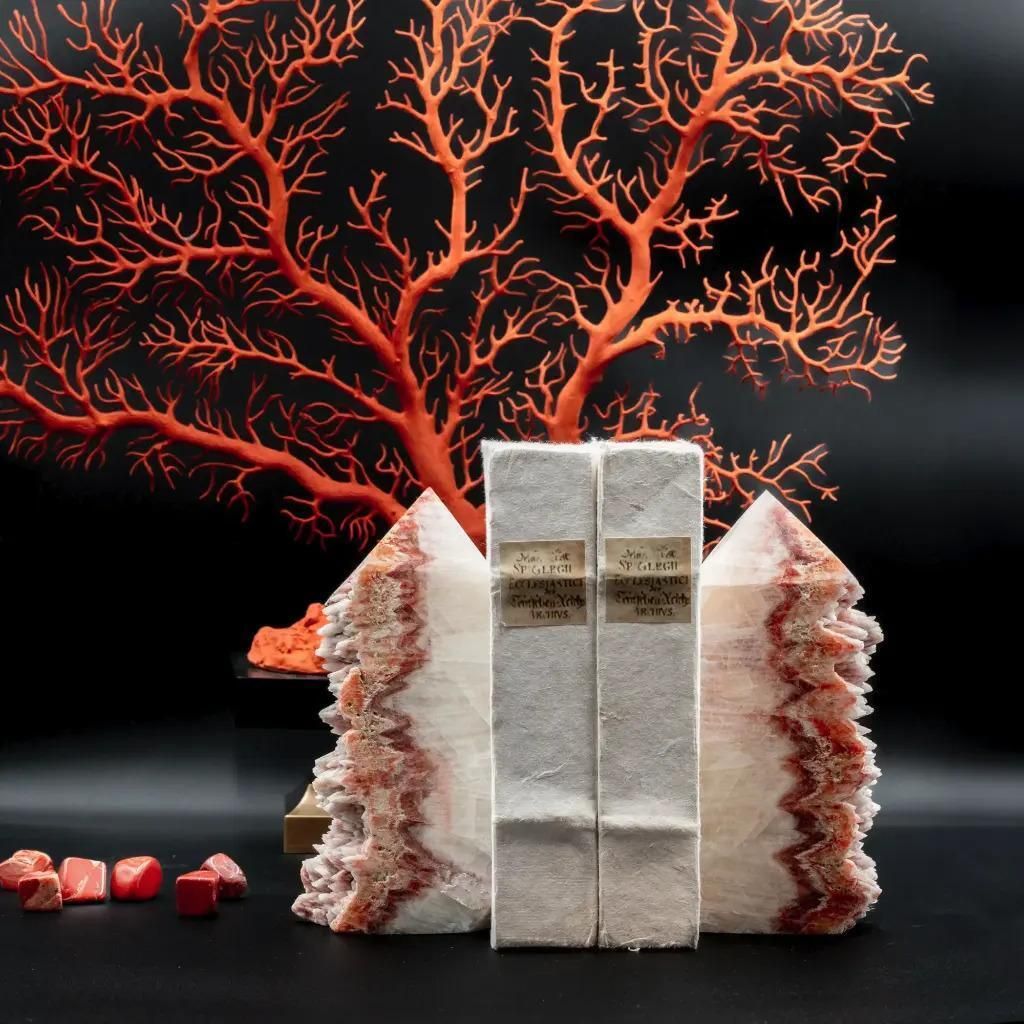 Pair Of Bookends – Calcite photo for sale