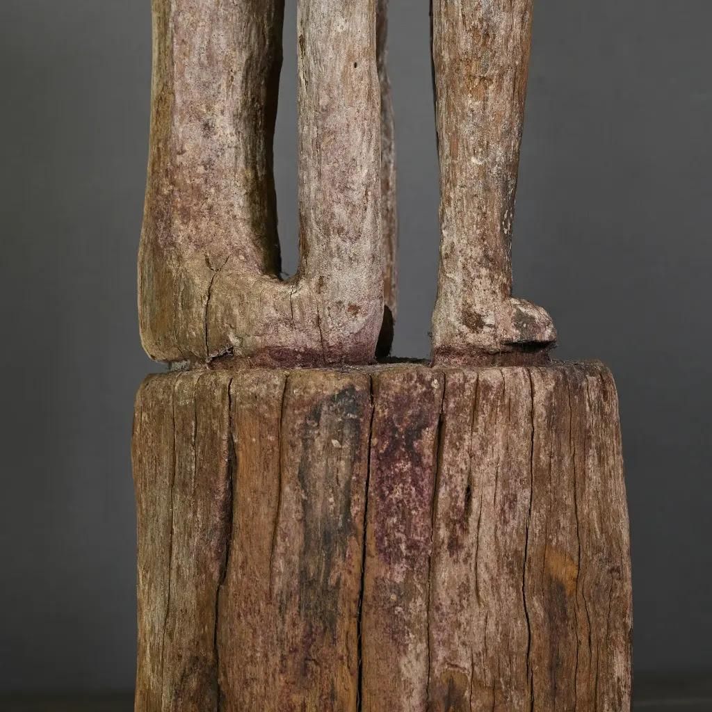 Leti Tribal Statue In Aged Wood With Stand – 20th Century Ethnic Indonesian Art photo 1774.0