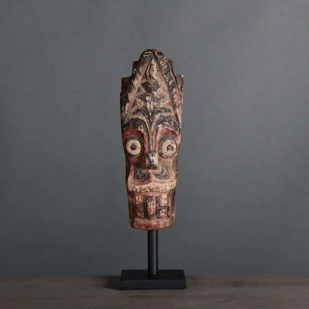 Traditional Batak Painted Wooden Mask –  Tribal Art From Sumatra photo furniture