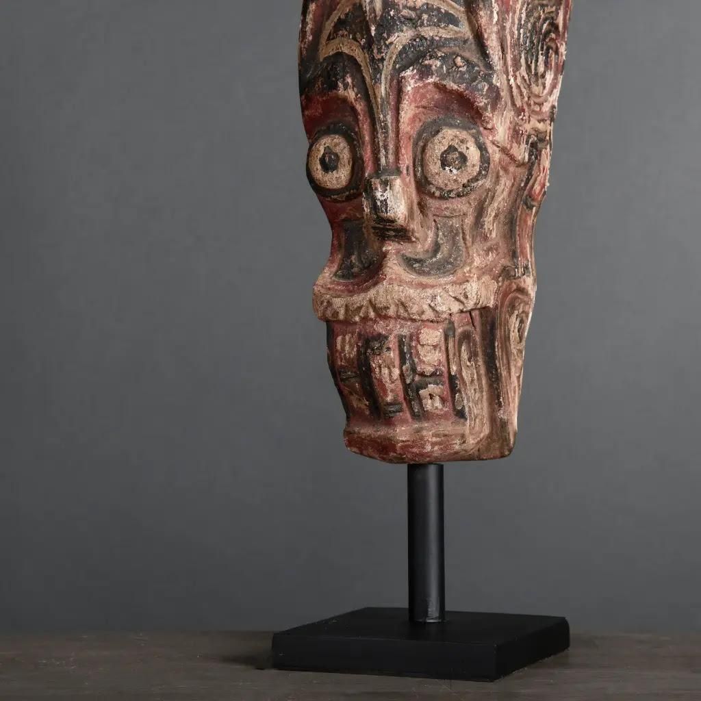 Traditional Batak Painted Wooden Mask –  Tribal Art From Sumatra photo Art