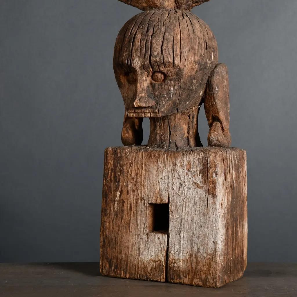 Leti Ancestor Figure In Patinated Hand Carved Wood – Tribal Art From Indonesia photo for sale
