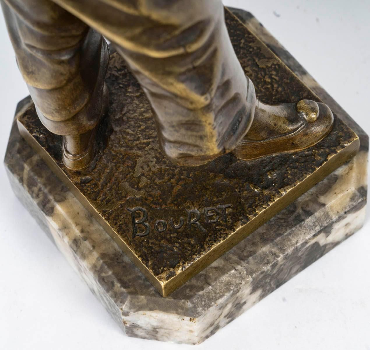 Sculpture In Patinated Bronze, Signed Bouret, Xxth Century, Art Deco Style. photo 3103.0