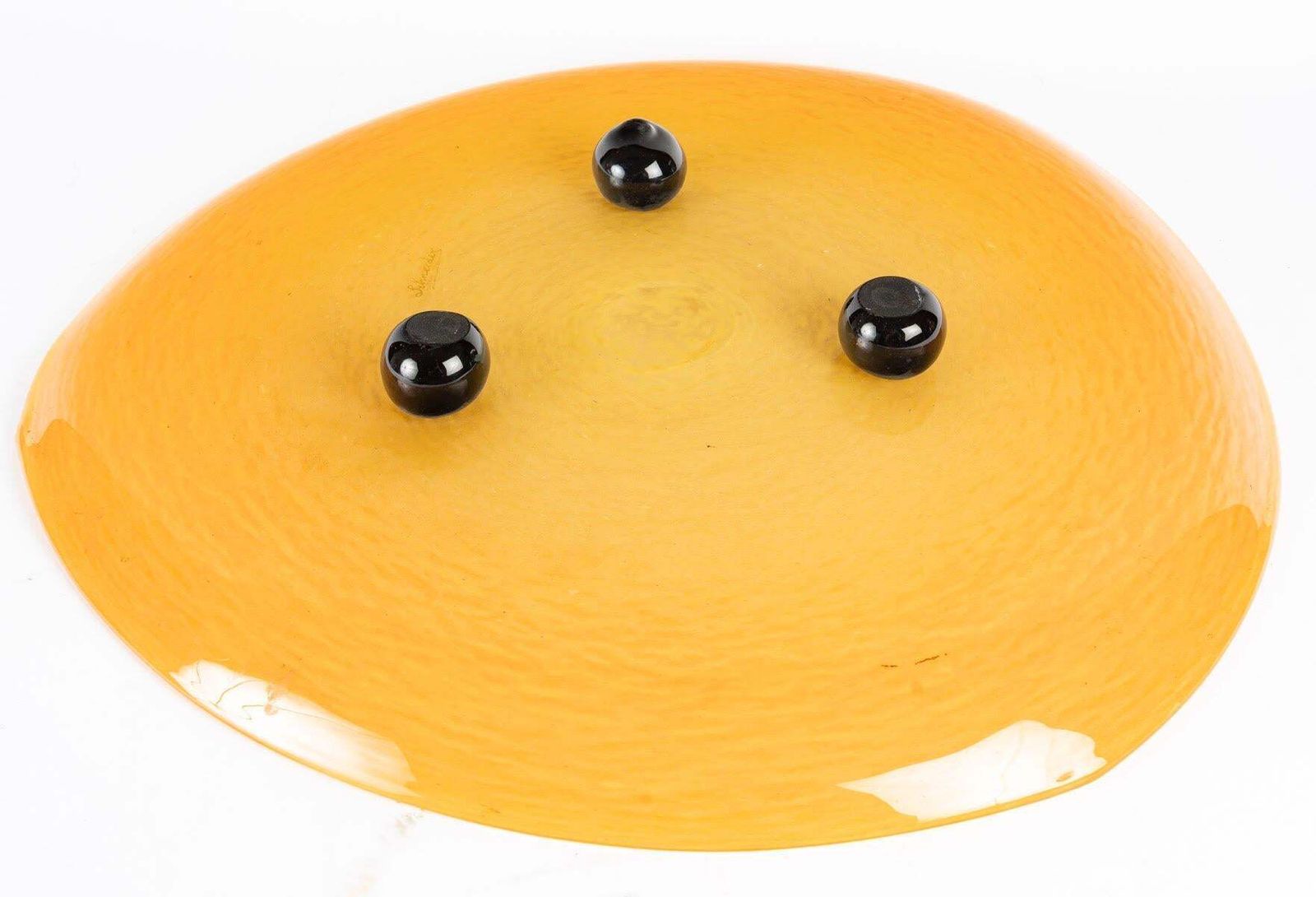 Large Schneider Bowl In Yellow Orange Pâte De Verre, 1930, Art Deco Period. photo Home Decor