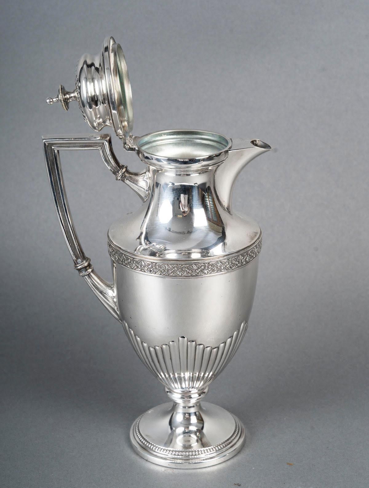Early 20th Century Silver Plated Decanter, Napoleon III Style. photo for sale