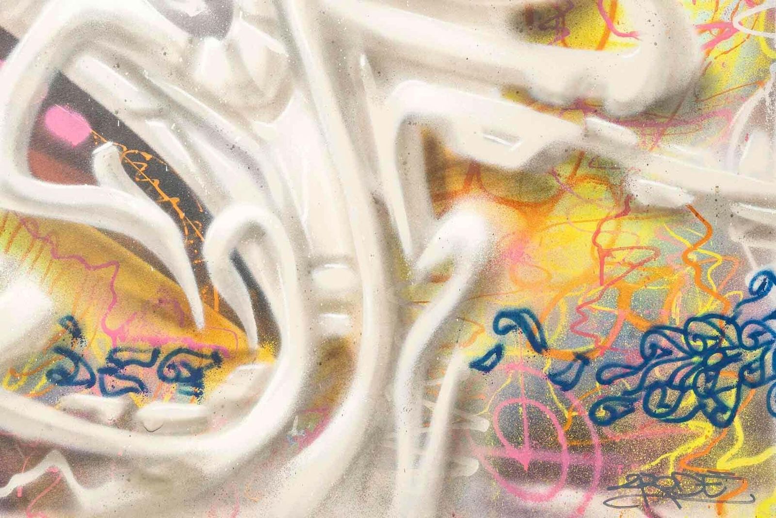 Airbrush On Canvas By François Fabre, Known As 2rode, Signed And Dated 2010. photo Art