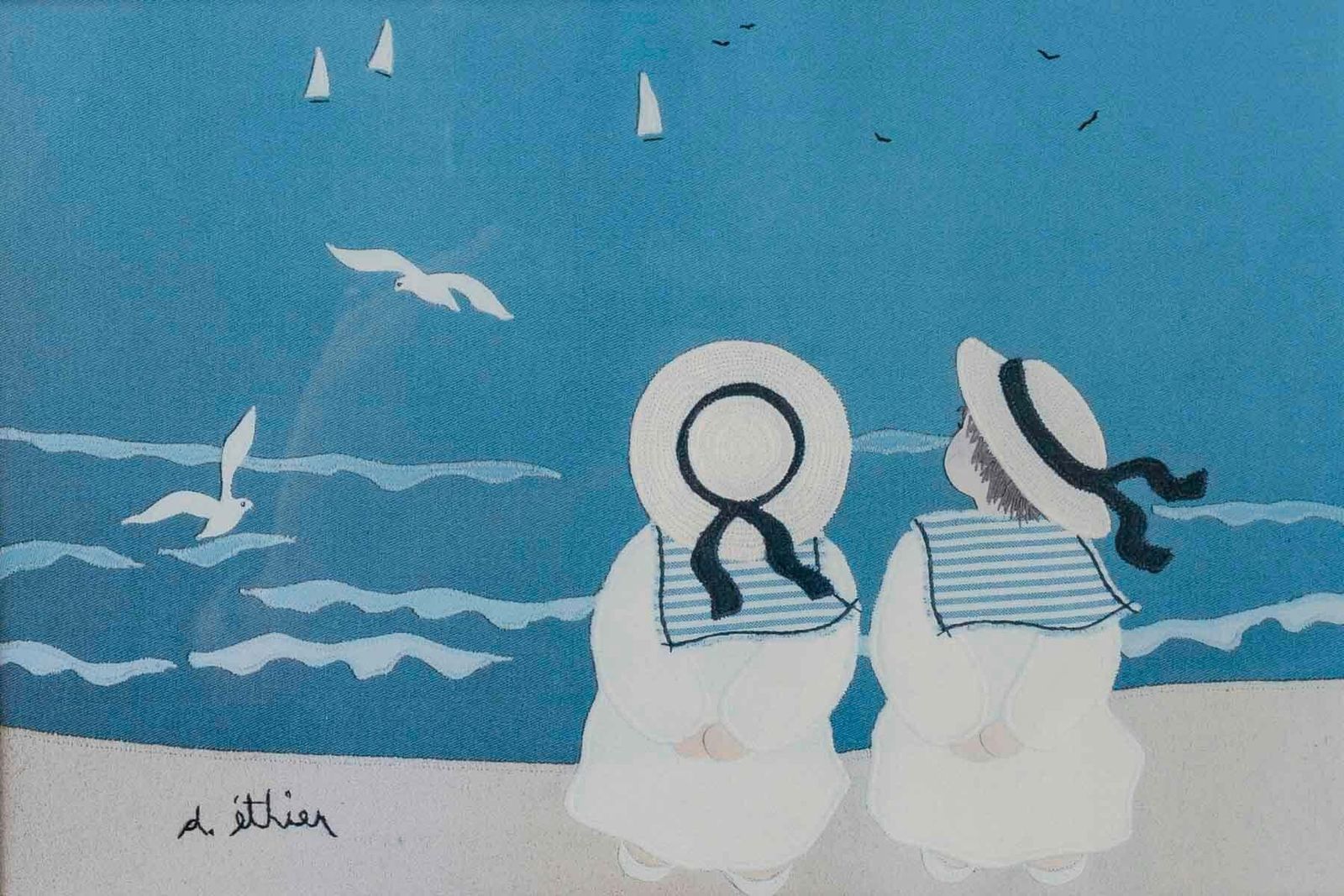 Pair Of Beautifully Framed Reproductions Featuring 20th Century Children. photo Art