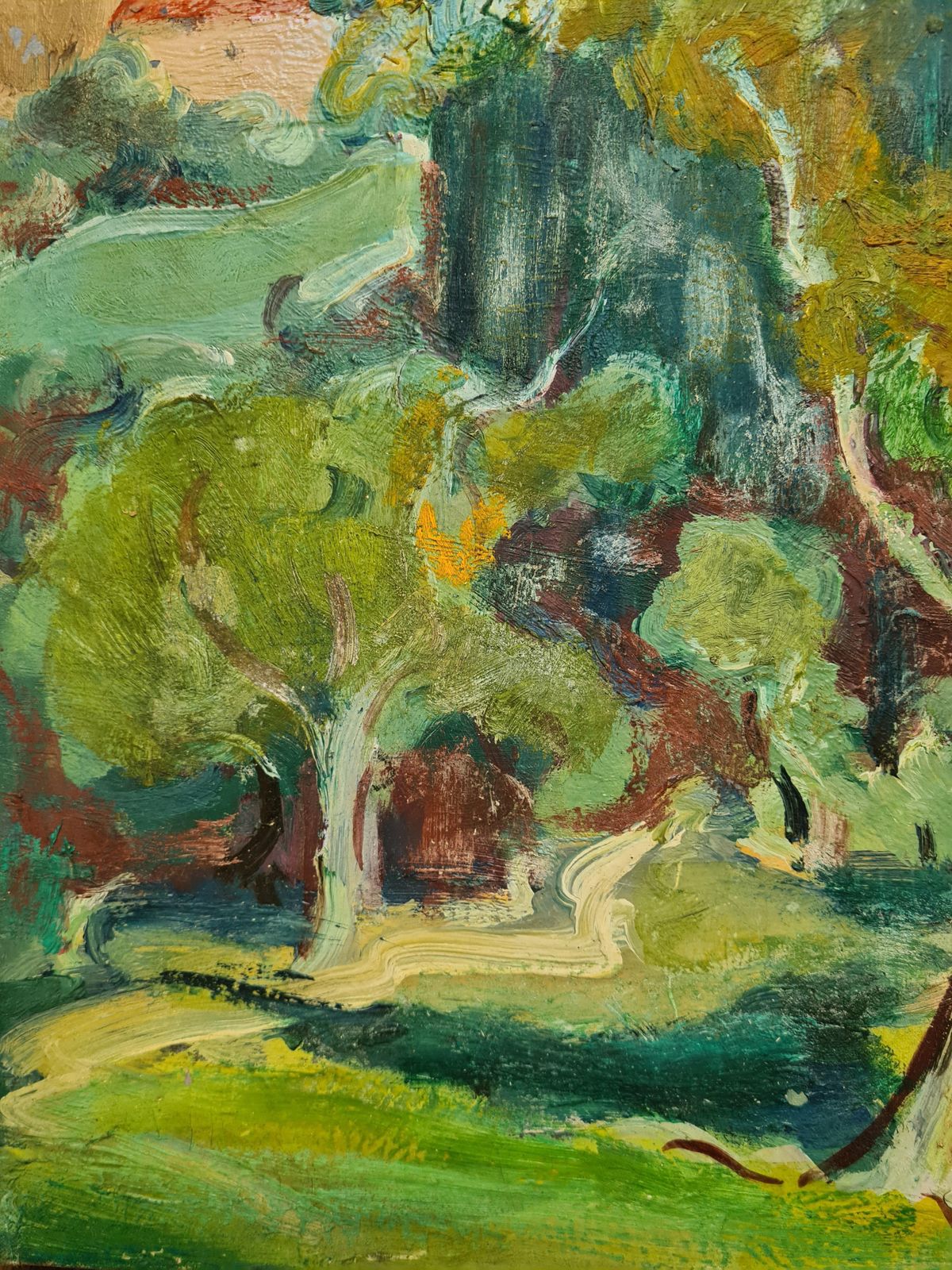 Fauvist French Landscape, Mid Century Oil On Canvas By Jean Perret photo 965.0