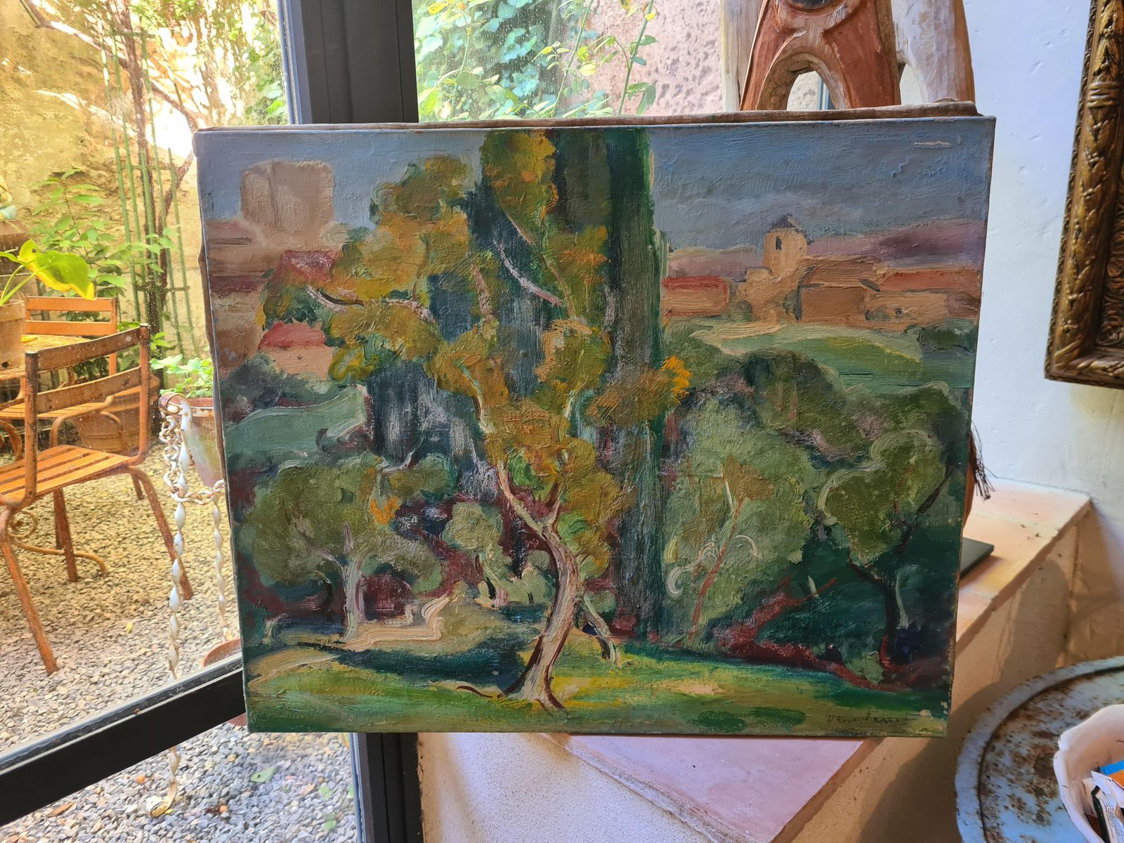 photo for sale Fauvist French Landscape, Mid Century Oil On Canvas By Jean Perret