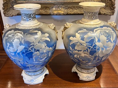 Large Pair Of Japanese Satsuma Vases photo 468.0