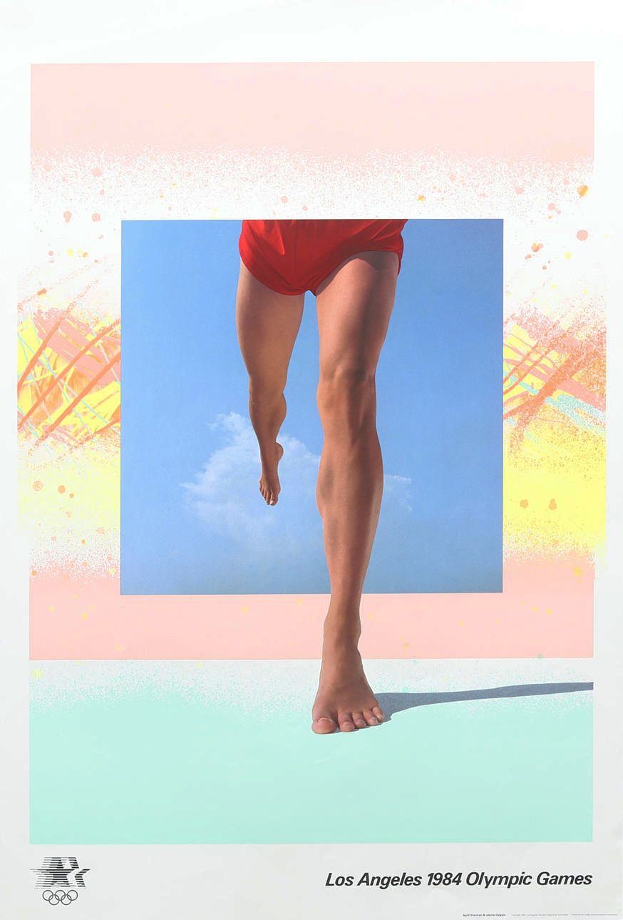 April Greiman And Jayme Odgers Hand Signed 1984 Los Angeles Olympics Poster