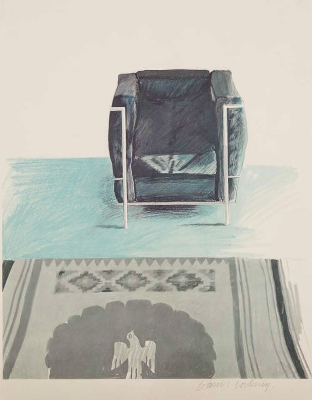 David Hockney Corbusier Chair And Rug For The Andre Emmerich Gallery