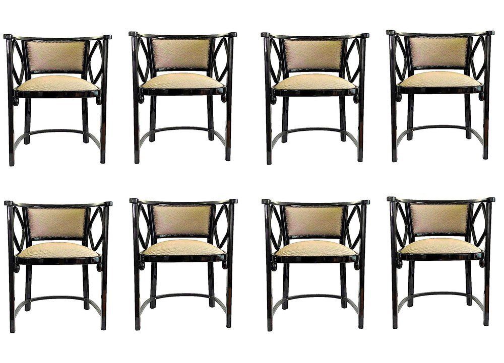 Armchairs Attributed To Josef Hoffmann For Thonet, Austria, 1970s, Set Of 8 photo furniture