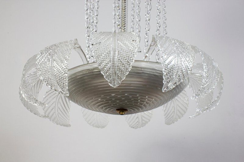 photo furniture Art Deco Ninfea Murano Glass Chandelier From Barovier, Italy, 1940s