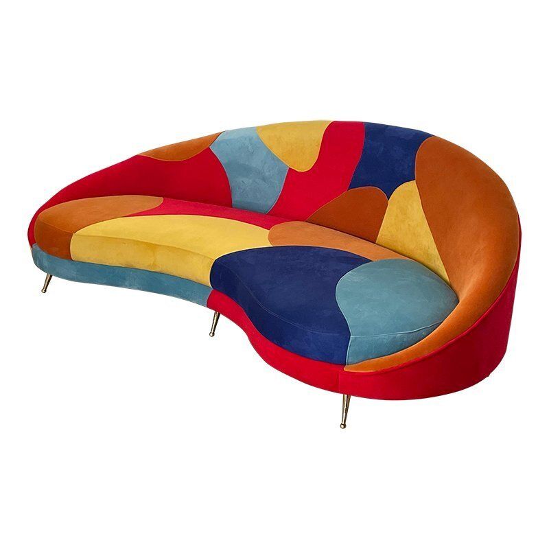 Multicolor Three Seater Curved Glamorous Sofa, 1990s photo 4252.0