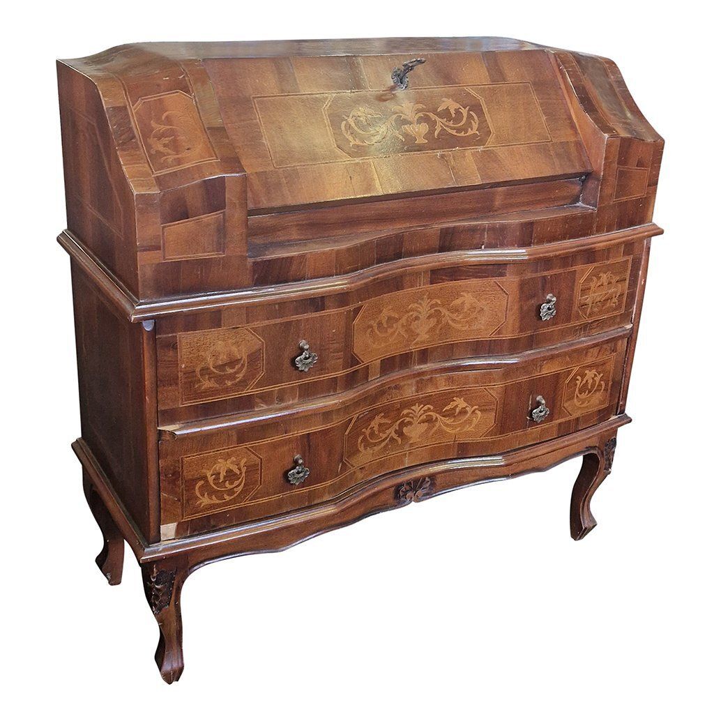 Walnut Secretaire, Italy, 1980s photo for sale