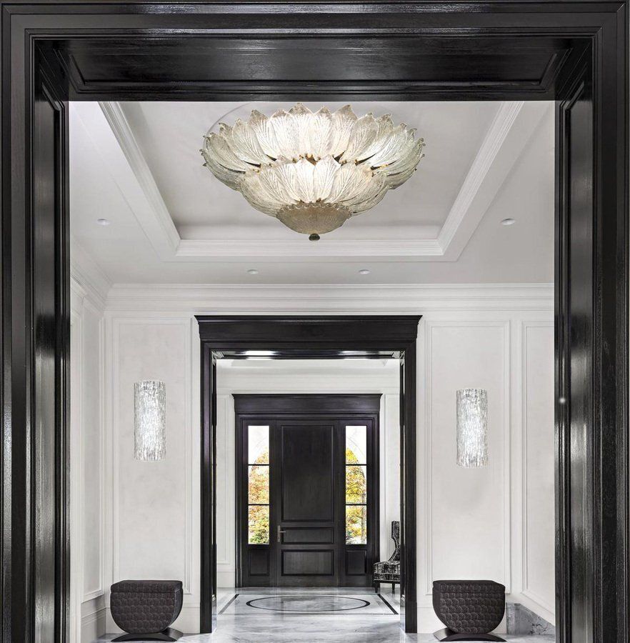 photo for sale Italian Murano Glass Leave Flush Mount Chandelier