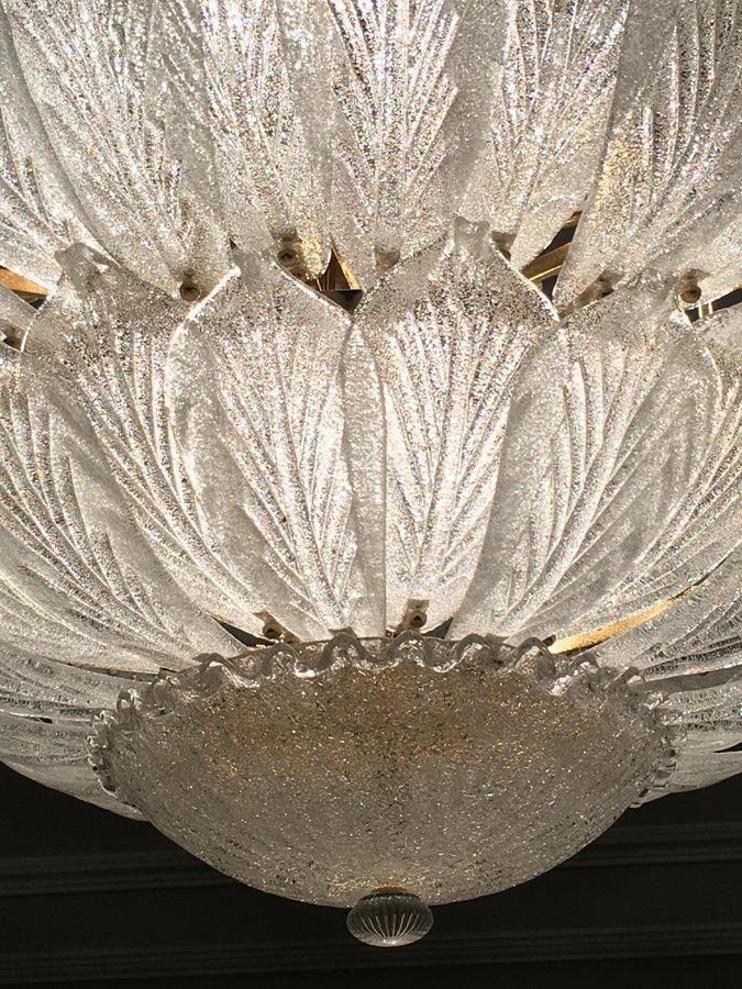 7771.0 Italian Murano Glass Leave Flush Mount Chandelier photo