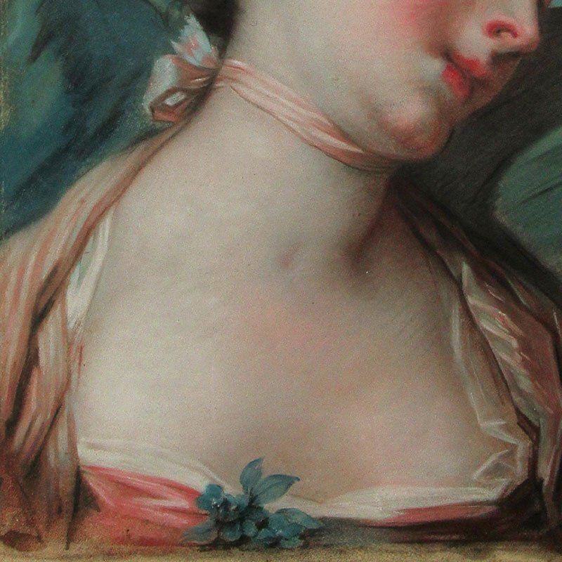 photo furniture Pietro Antonio Rotari, Blue Eyed Brunette & Young Sleeping Girl, Pastel Drawings On Paper, Framed, Set Of 2