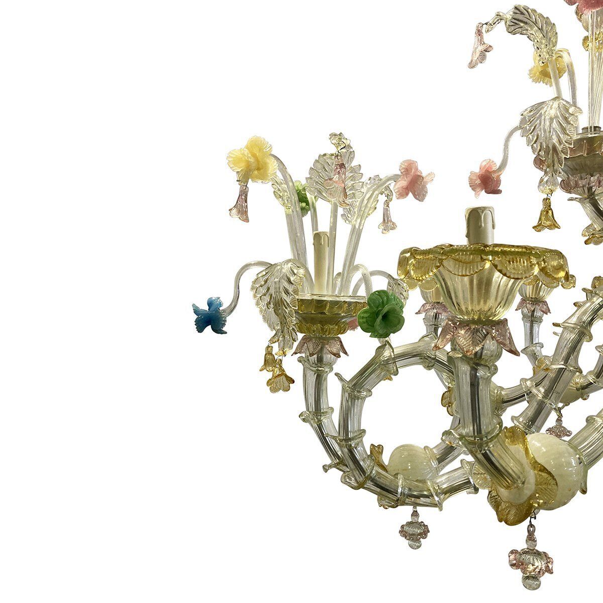 Murano Glass Chandelier In The Style Of Rezzonico, 1940s photo vinterior