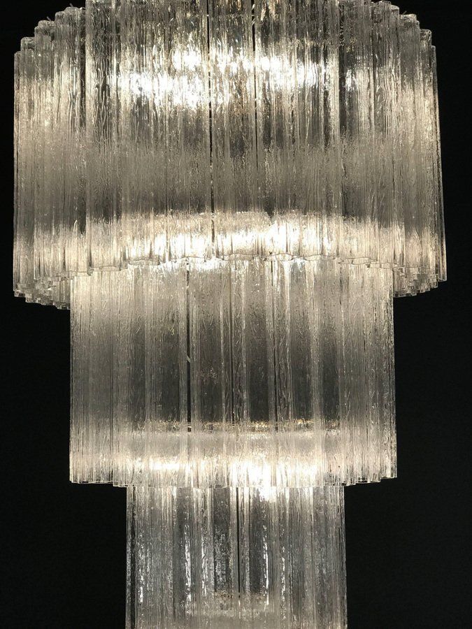 Lighting Italian Murano Glass Tronchi Chandeliers, Set Of 2 photo