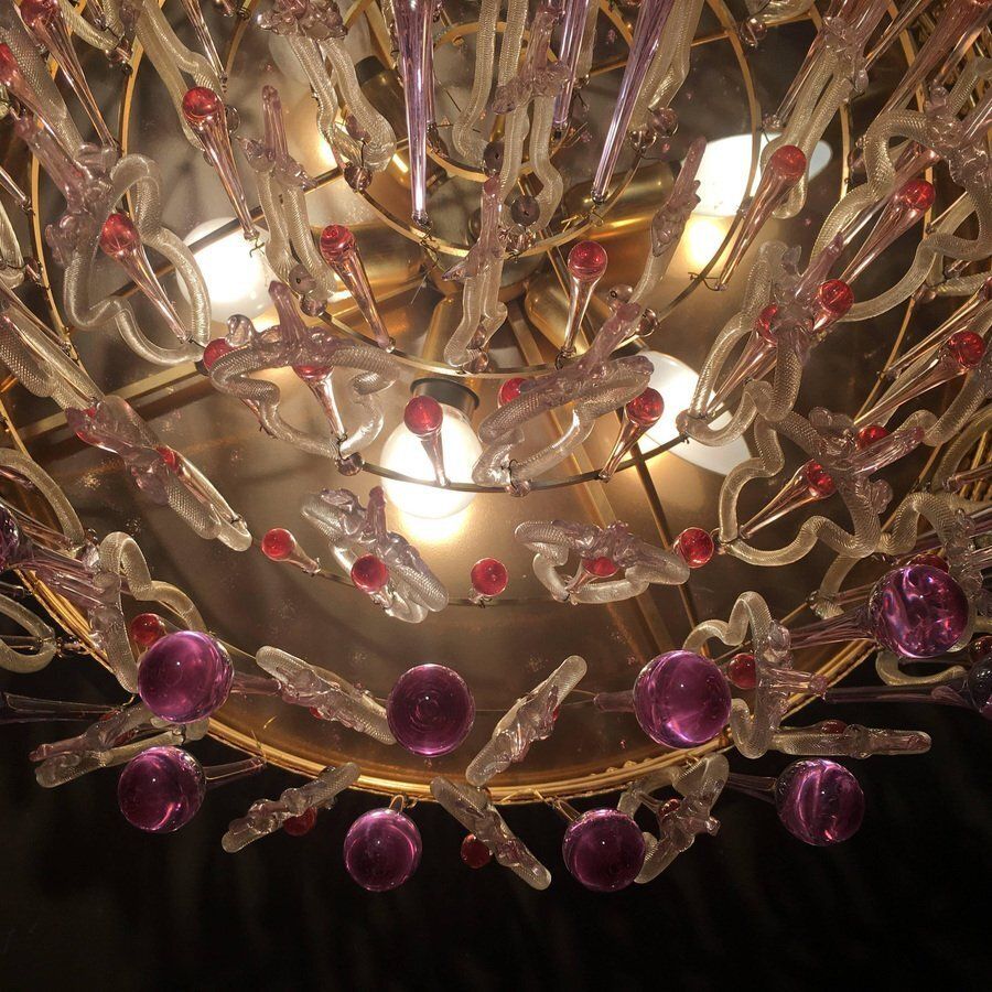 photo for sale Chandelier In The Style Of Barovier & Toso, 1960s