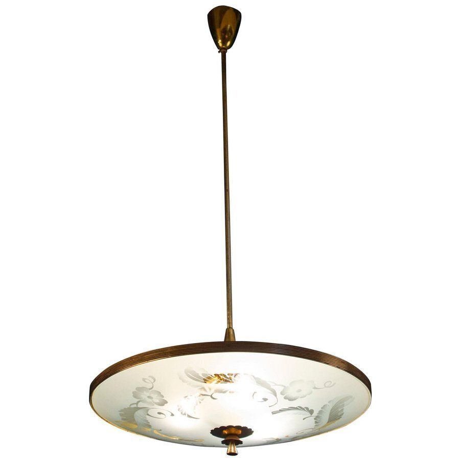 Chandelier Attributed To Pietro Chiesa For Fontana Arte, Italy, 1940s