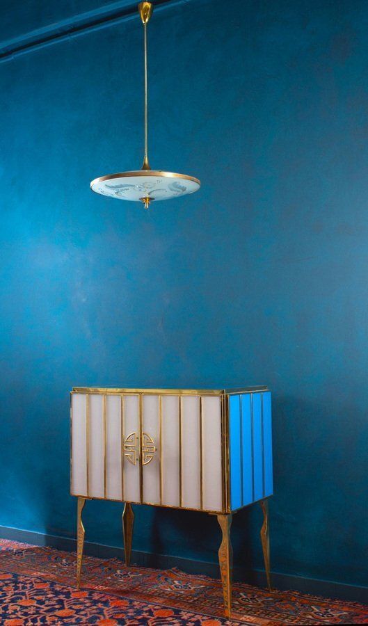 Chandelier Attributed To Pietro Chiesa For Fontana Arte, Italy, 1940s photo vintage