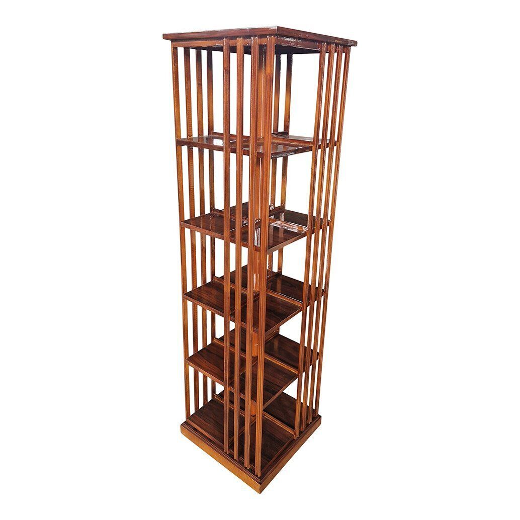 Quadrangular Revolving Bookcase In Walnut, 1980s