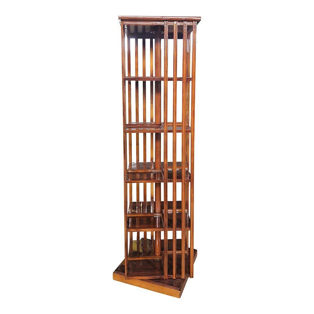 Quadrangular Revolving Bookcase In Walnut, 1980s photo buy