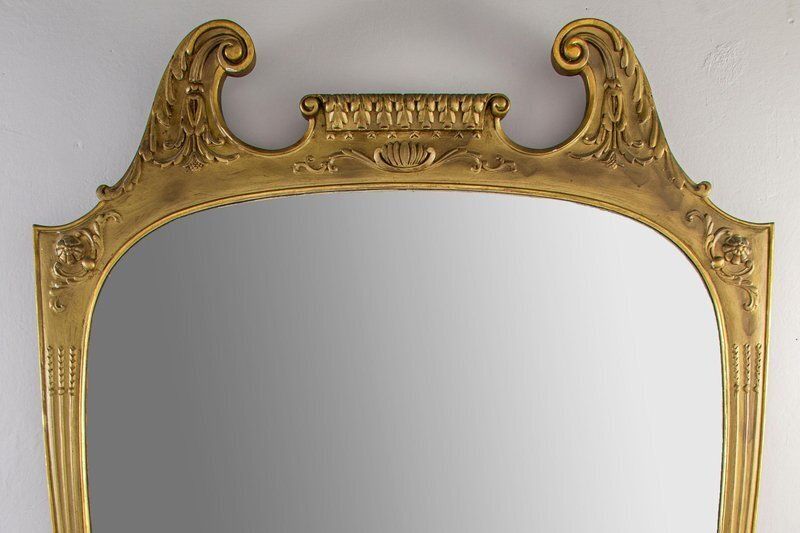 Large Italian Midcentury Gilt Wood Mirror, 1950 By Paolo Buffa photo Home Decor