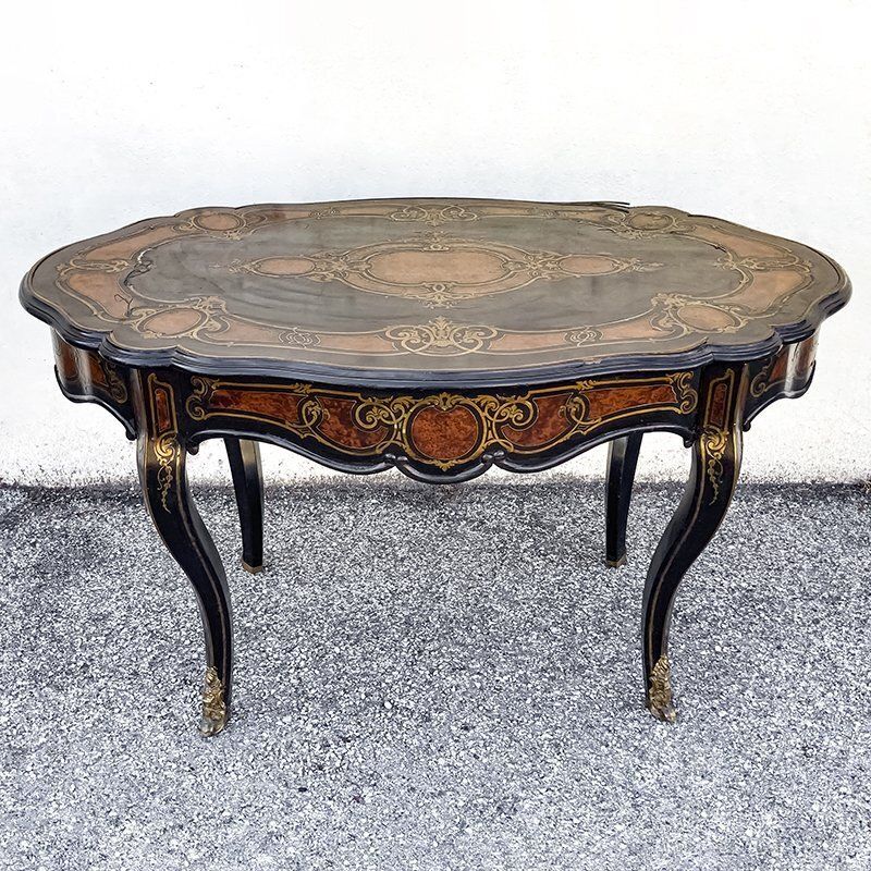 Antique Napoleon III Boulle Desk, 1800s photo furniture