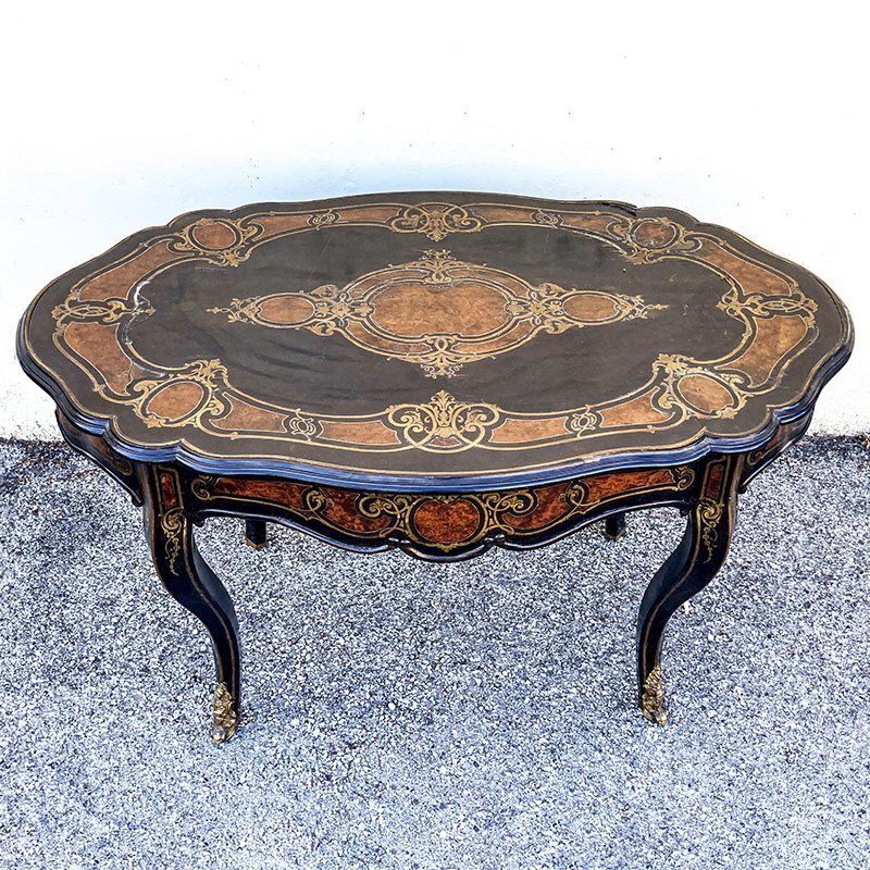 Antique Napoleon III Boulle Desk, 1800s photo for sale