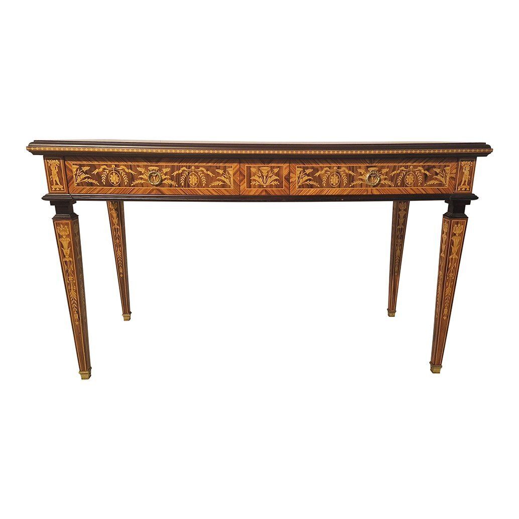 Louis XVI Style Inlaid Writing Table, 1980s